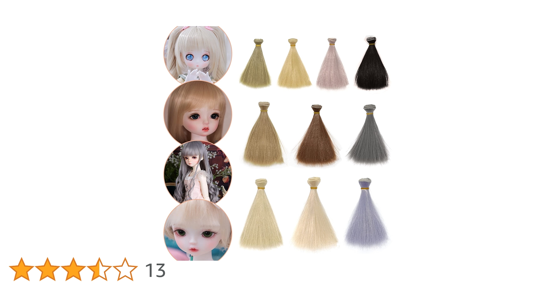 ウィッグ　セット　多数　28体 BJDドール用ウィッグ MDD/kumako/DDサイズ通用 全3色 8-9インチ